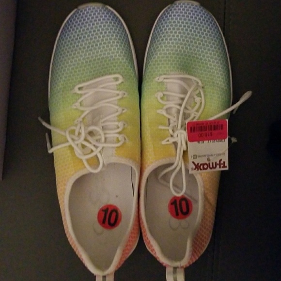 Rainbow colored sneakers